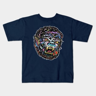 Wolfman Retro Skater Graphic Kids T-Shirt